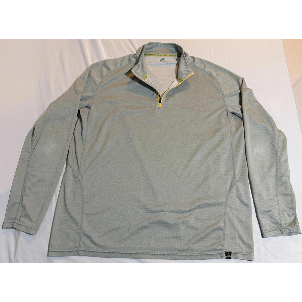 PrAna Mens Quarter Zip Long Sleeve Active Performance‎ Shirt Size 2XL